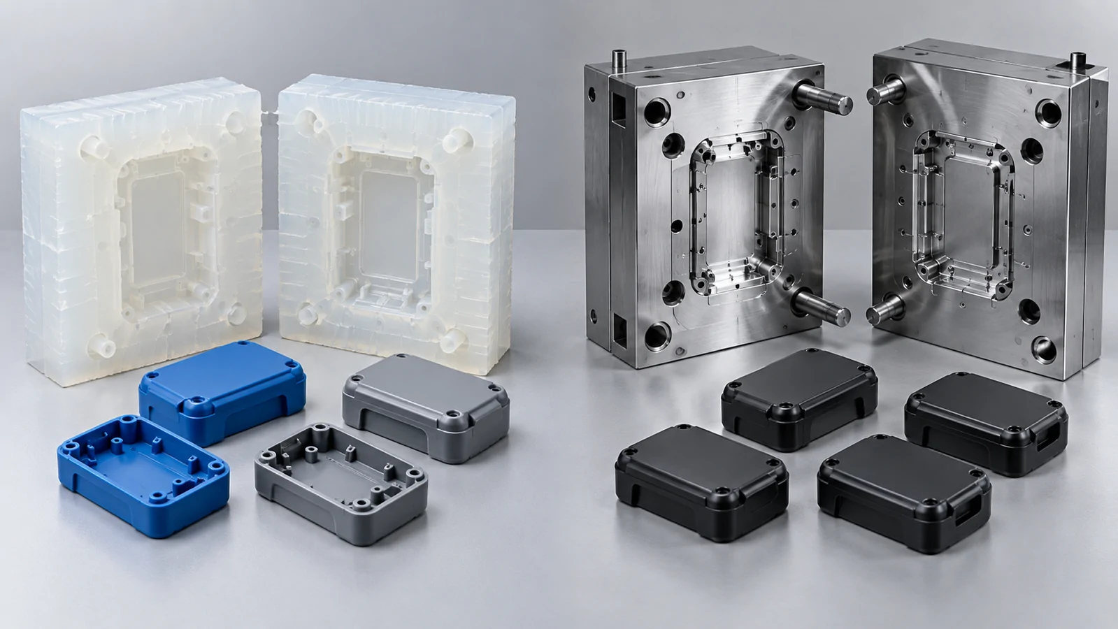Vacuum casting silicone mold and injection molding tooling comparison