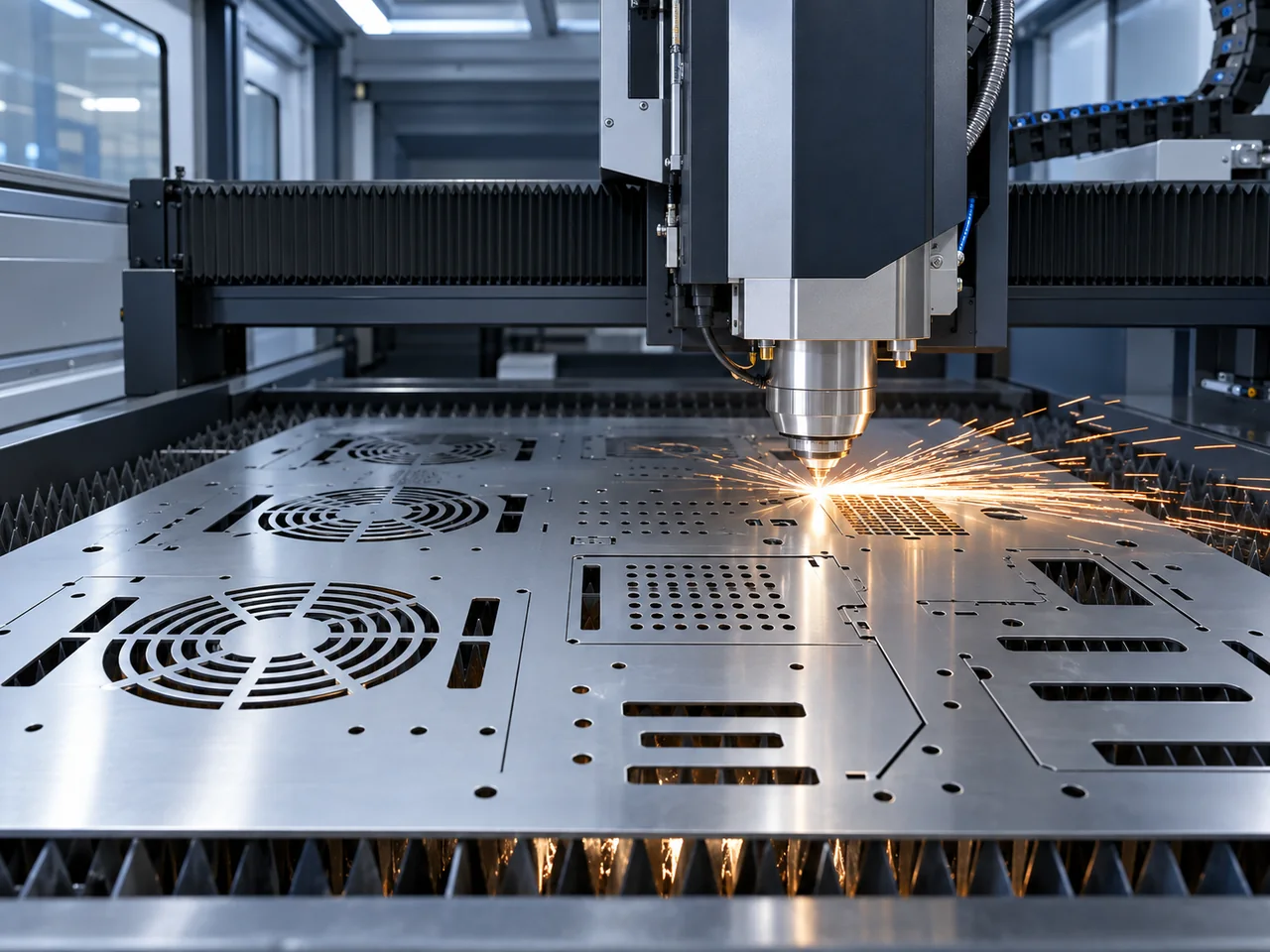 Fiber laser cutting sheet metal