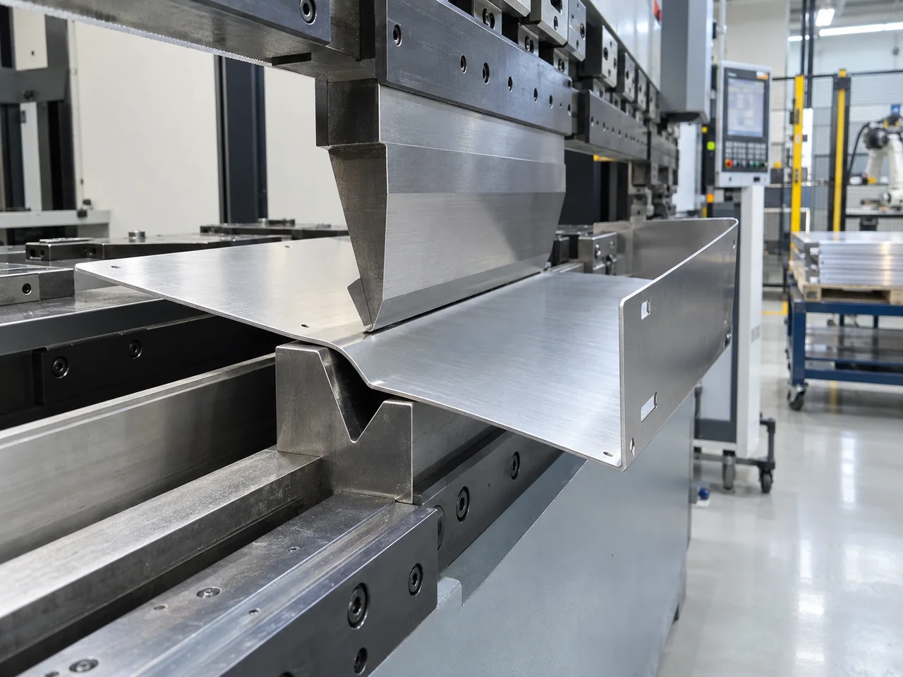 CNC press brake bending aluminum sheet