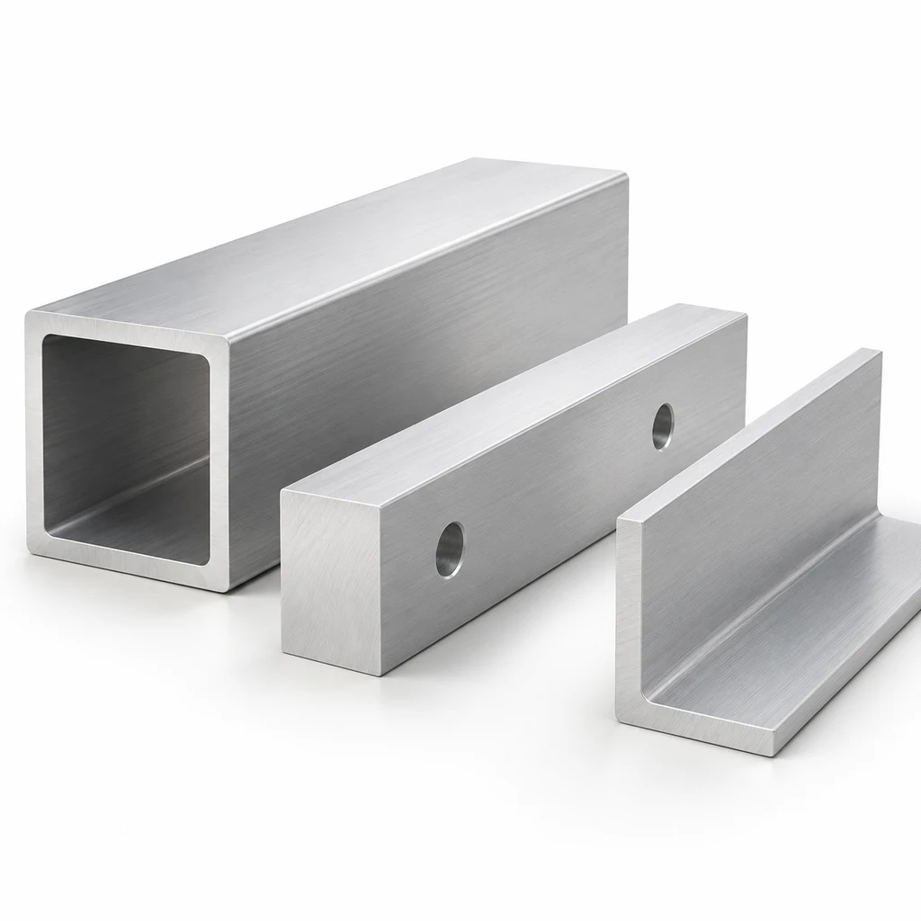 Original illustration of aluminum extrusion geometries for the 6061 alloy selection panel